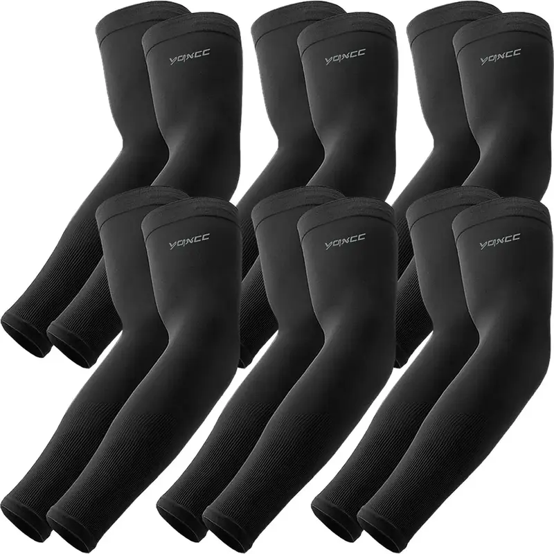 6 Pairs Arm Sleeves for Men Women, UPF 50 Cooling UV Sun Protection  Compression Sleeves