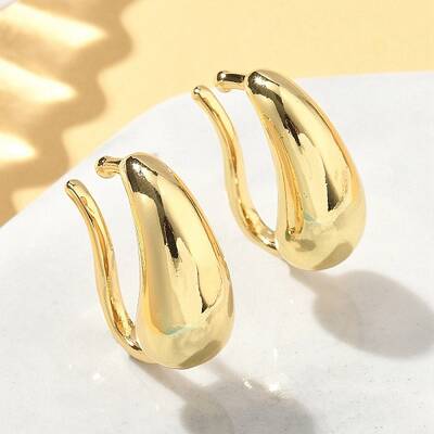 Teardrop Brass Cuff Earrings