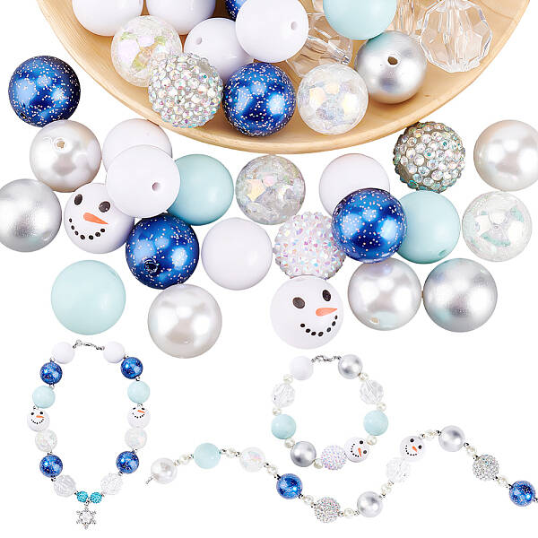 1 Set Mixed Style Acrylic Round Beads Sets