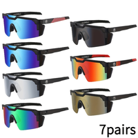 7 Pairs of Stylish Retro Sports Fashion Glasses for Men & Women - Durable PC Frame, Anti-Glare Lenses, Perfect for Outdoor Ad...