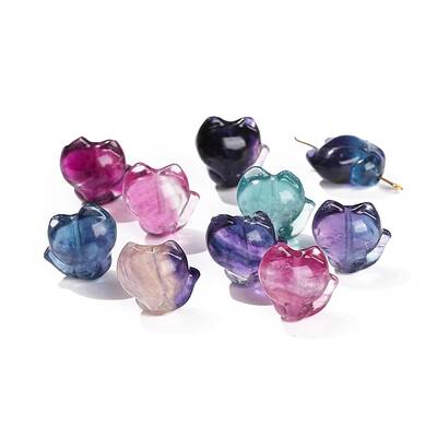Natural Fluorite Carved Beads