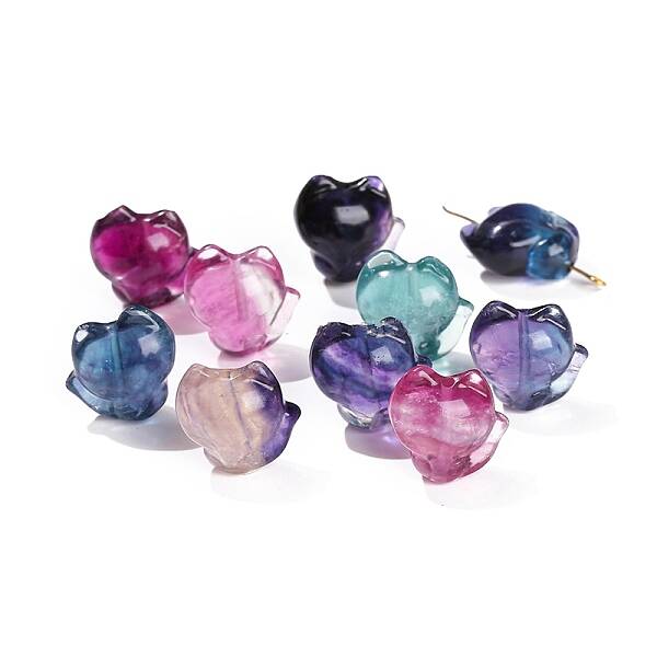 Natural Fluorite Carved Beads