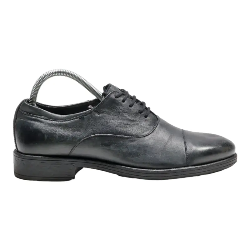 BATA Oxford Shoes Black Leather Womens UK 6.5
