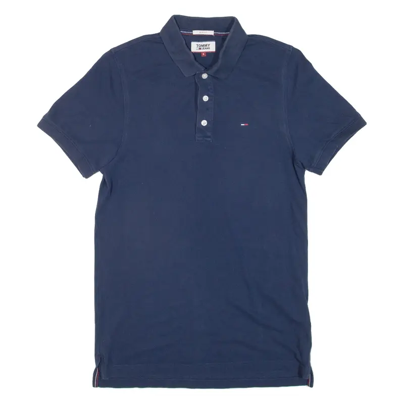 TOMMY JEANS Slim Fit Mens Polo Shirt Blue S