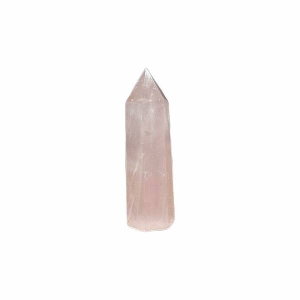 Natural Rose Quartz Hexagonal Prism Display Decorations