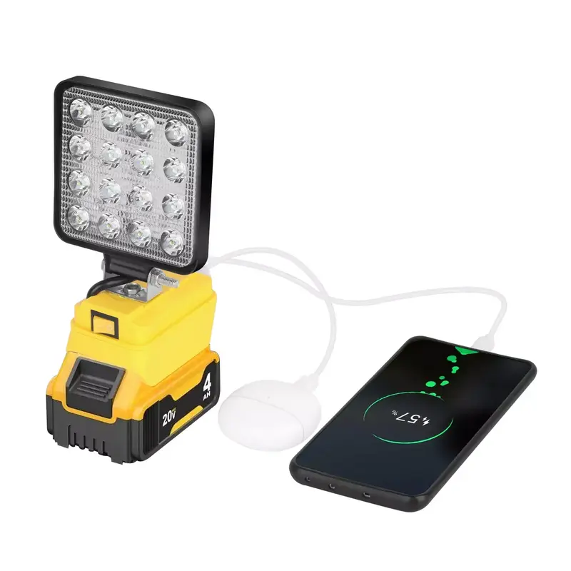 Cordless Led Work Light For De walt 20V Battery, Portable Flood Light Flashlight