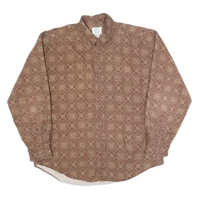 FIELD GEAR Mens Shirt Brown Check Long Sleeve XL