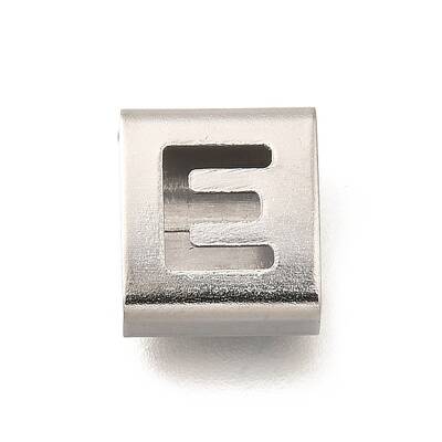 Letter Style 304 Stainless Steel Square Slide Charms