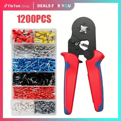 Multifunctional Wire Terminal Crimping Tool, 1 Set Wire Crimping Tool Kit, Wire Crimping Tool Kit with Box, Vlogging Kit, Hea...