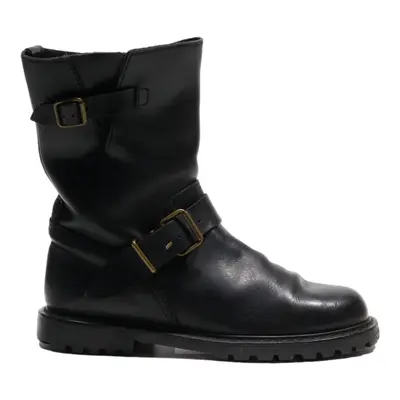 POLO RALPH LAUREN High Boots Black Leather Womens UK 5.5