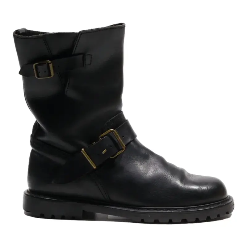 POLO RALPH LAUREN High Boots Black Leather Womens UK 5.5