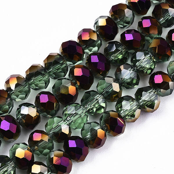 Electroplate Transparent Glass Beads Strands