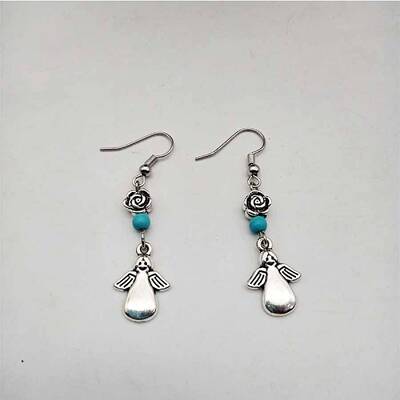 Bohemian Tassel Synthetic Turquoise & Alloy Dangle Earrings for Women