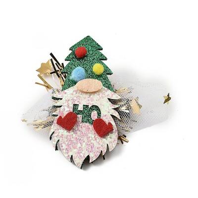 Christmas Theme Glitter Felt Fabric Alligator Hair Clip