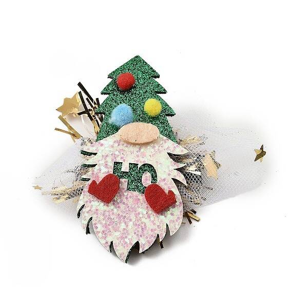 Christmas Theme Glitter Felt Fabric Alligator Hair Clip