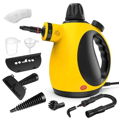 Pressurized Handheld Multi-Surface Natural Steam Cleaner, Handheld Steam Cleaner with 9 pcs Accessories, Multi-Purpose Steame...