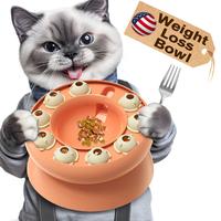 KADTC Cat Slow Feeder Bowl Kitten Weight Loss Toy Treat Dispensing Food Dispenser Dish Kitty Puzzle Toys Enrichment Game