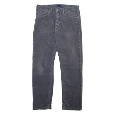 GANT Mens Corduroy Trousers Grey Regular Straight W32 L32