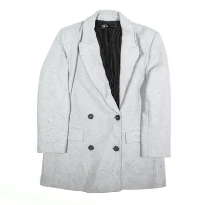 ZARA Pea Jacket Grey Womens M
