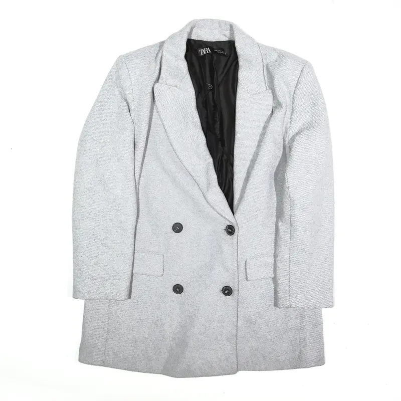 ZARA Pea Jacket Grey Womens M