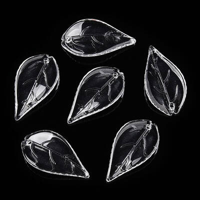 Transparent Glass Petal Beads