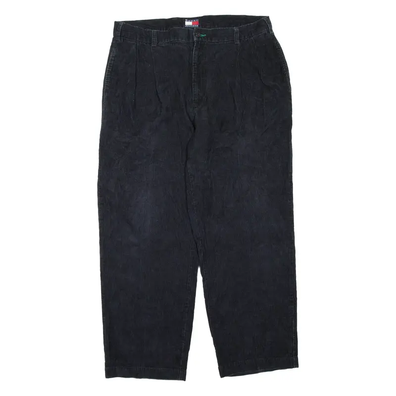 TOMMY HILFIGER Mens Corduroy Trousers Blue Regular Straight W38 L30
