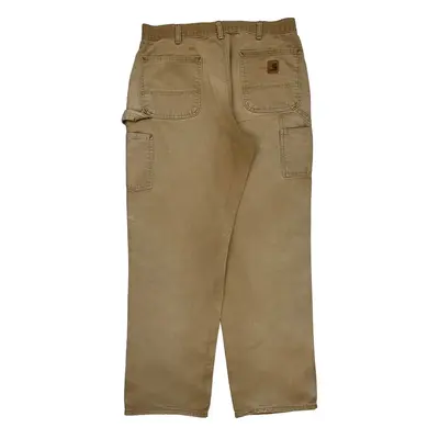 Carhartt Carpenter Trousers - 38? Waist Beige Cotton