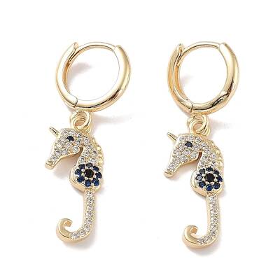 Real 18K Gold Plated Brass Dangle Leverback Earrings