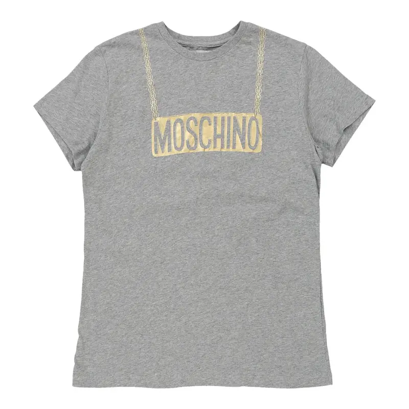 14 Years Moschino Spellout T-Shirt - Medium Grey Cotton | Size: medium