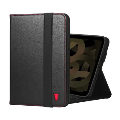 Apple iPad Mini 6 Leather Case (6th Generation) - Black with Red Detail