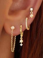 Fashionable Elegant Earrings, Stylish Earrings, Gold Nugget Earrings, Trendy Cute Pretty Studs Earring Sets for Multiple Pier...