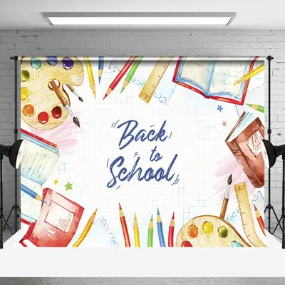 Books Stationery Back To School Cake Smash Backdrop