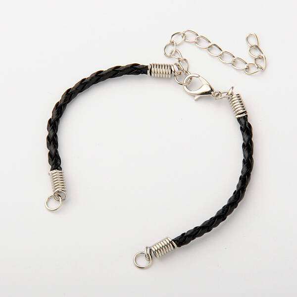 Braided PU Leather Cord Bracelet Making