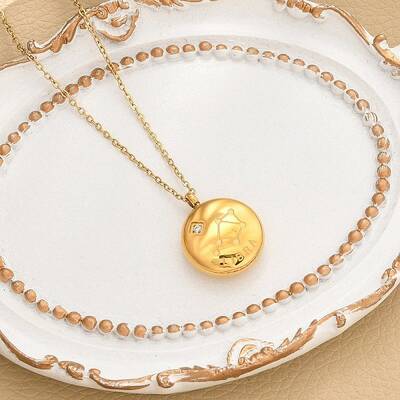 304 Stainless Steel Clear Cubic Zirconia Constellation Pendant Necklaces