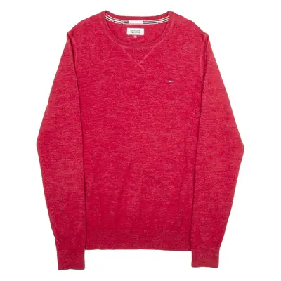 TOMMY HILFIGER Womens Jumper Red Tight Knit XL