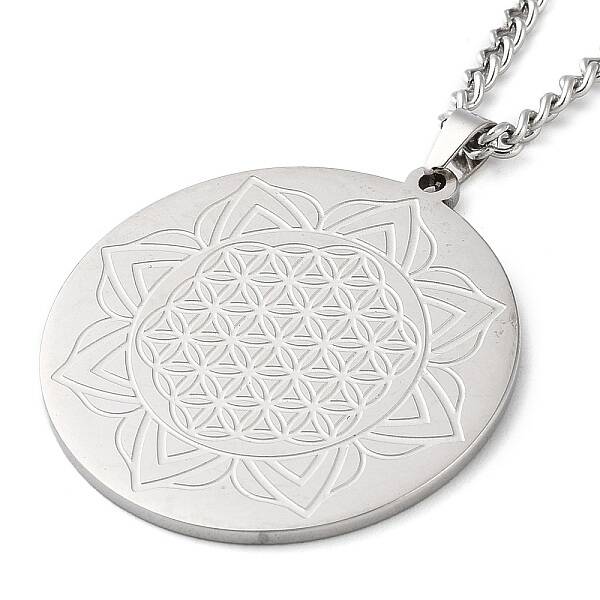 Non-Tarnish 304 Stainlessa Steel Curb Chain Pendant Necklaces