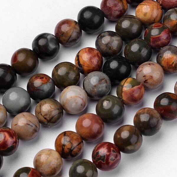 Natural Polychrome Jasper/Picasso Stone/Picasso Jasper Beads Strands