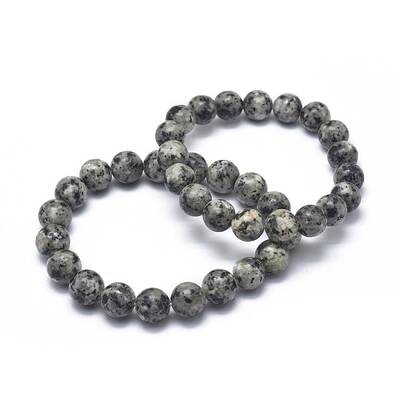 Natural Sesame Jasper/Kiwi Jasper Bead Stretch Bracelets