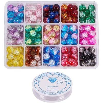 Spray Painted Crackle Glass Beads