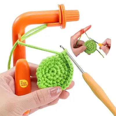 Crochet Holder for Beginners - Crochet Helper to Learn How to Crochet and Make Magic Rings, 3 in 1 Magic Rings Tool, Yarn Ten...