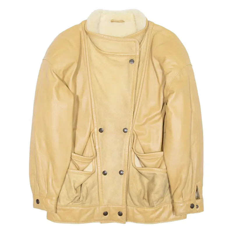 Womens Jacket Beige Leather L