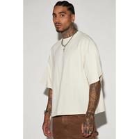 Boxy Cropped Heavyweight Short Sleeve Tee - Cream