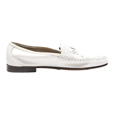 FRANCO Loafer Shoes White Leather Womens UK 9