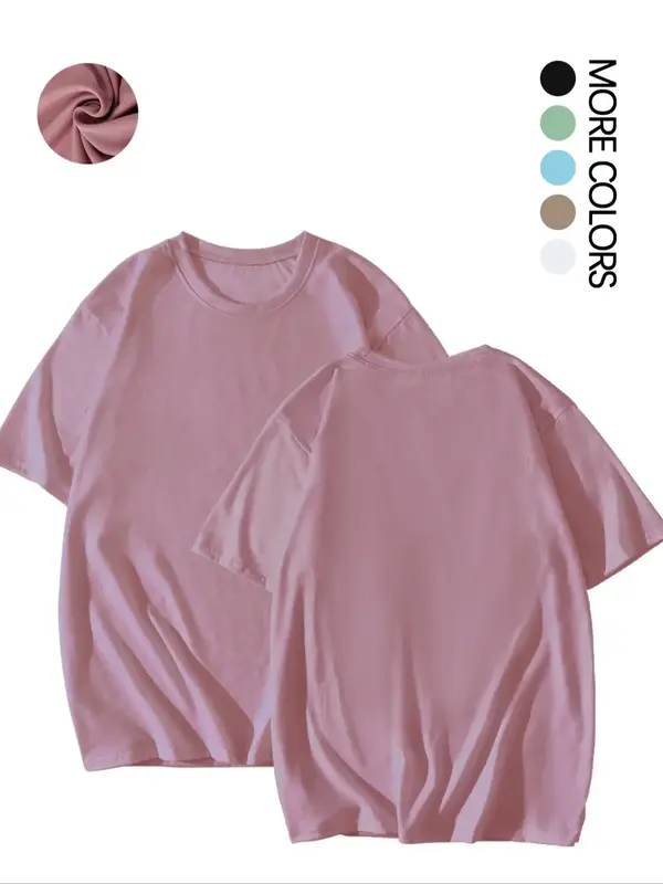 Men's Plain Round Neck Tee, T Shirts for Men, Going Out Summer Clothes Outfit, Regular Fit Simple Basic Crewneck Shortsleeve ...