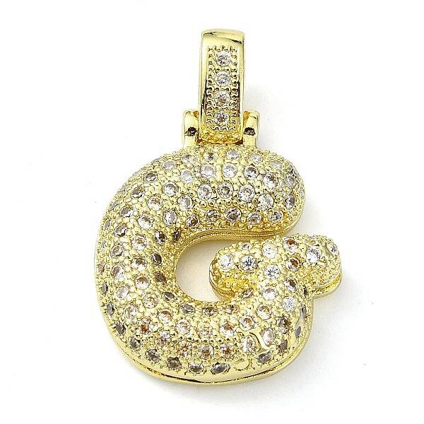 Brass Micro Pave Clear Cubic Zirconia Pendants