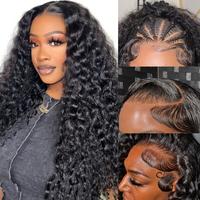 LRV Hair 210% Density 13x6 Deep Wave Lace Front Wigs Human Hair HD Lace Wigs Pre Plucked with Baby Hair Fathers Day Gift Natu...