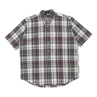 Nautica Checked Short Sleeve Shirt - Large Black & White Cotton