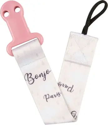 Canpol babies Bonjour Paris pacifier ribbon Pink 1 pc