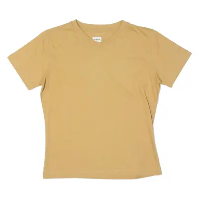 CALVIN KLEIN JEANS Girls T-Shirt Beige V-Neck L