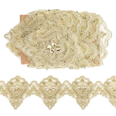 3 Yards Sparkle Embroidery Polyester Ribbon